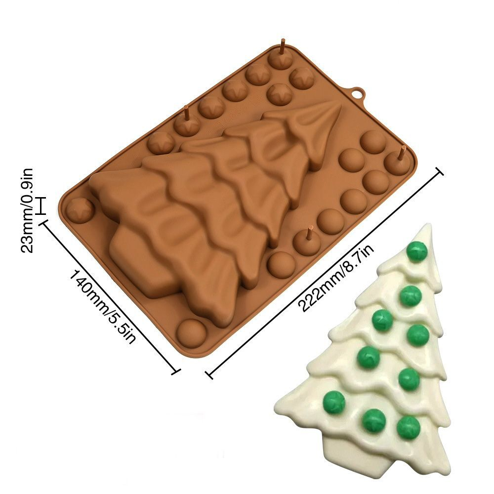 Форма силиконовая для шоколада «Плитка Новогодняя ель с шарами»