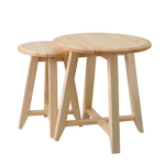 Журнальный столик 49х49х51, комплект из 2 штук, круглая столешница, массив сосны, IKEA