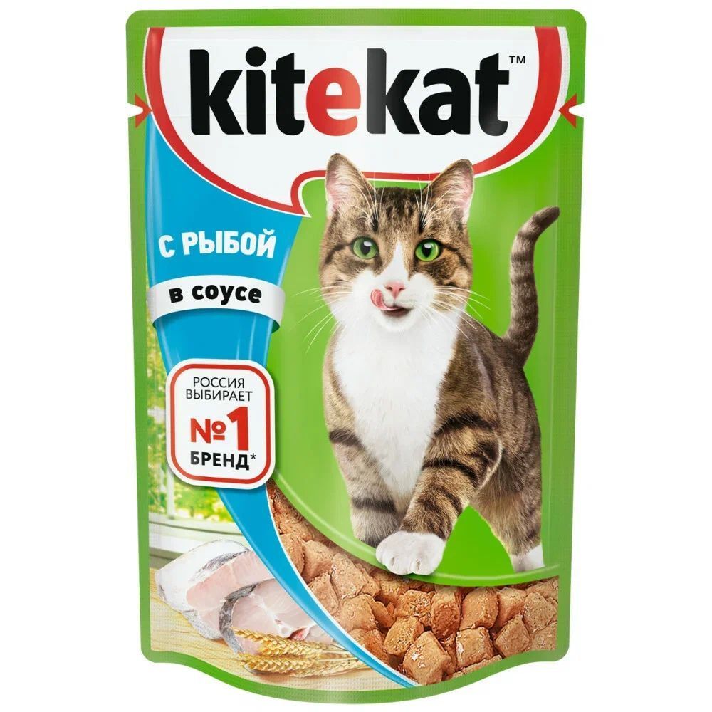 Влажный корм Kitekat для кошек рыба в соусе 85 г