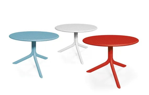 Регулируемый пластиковый стол Step Ø60 см, красный