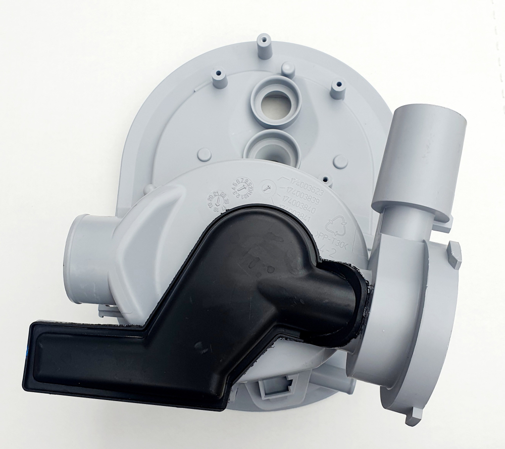 гидроблок в комплекте с уплотнительной овальной прокладкой для посудомоечных машин Вирпул, Аристон, Индезит, 45CM