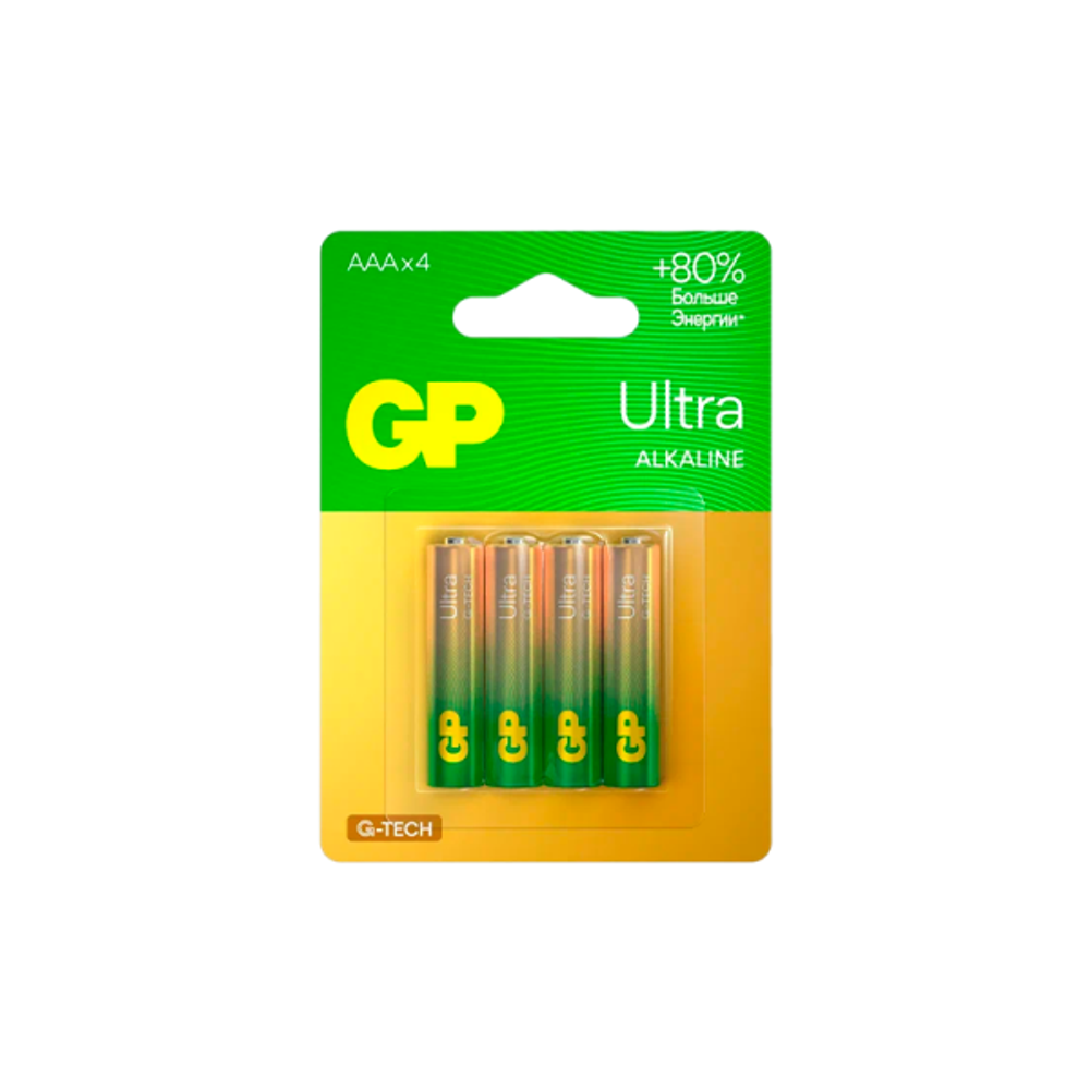 Элемент питания GP Alkaline ULTRA G-Tech LR03 BL4 4AUA21-2CRSBC4 (4 шт)