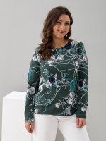 Лонгслив ЛНкл-081/зеленый-плетистаяроза