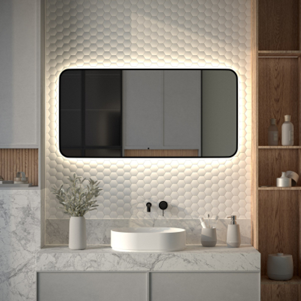 Зеркало Defesto LED 34W нейтральный свет AURA 120Х60 см