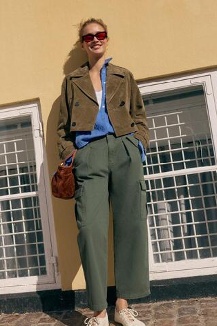 ZARA ДЖИНСЫ Z1975 КАРГО СО СРЕДНЕЙ ПОСАДКОЙ, ХАКИ