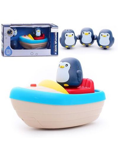 Игрушка для купания пингвины на кораблике (368-8B)