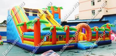 Надувной батут горка "Парк Юрского периода"