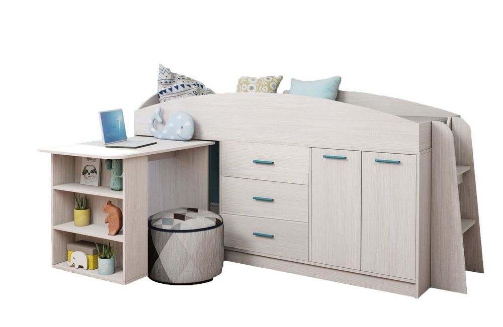 Каприз-12 Кровать двухъярусная без рисунка (без матраца) Анкор белый