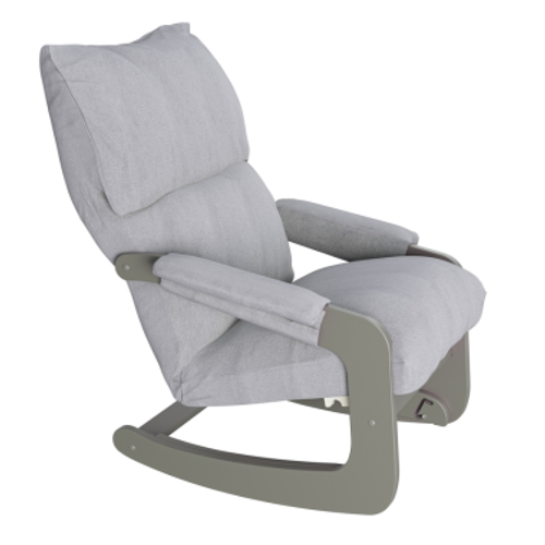 Кресло-качалка (трансформер со стопором) Модель 81 Ткань лунар аш, каркас серый ясень МЕБЕЛИК