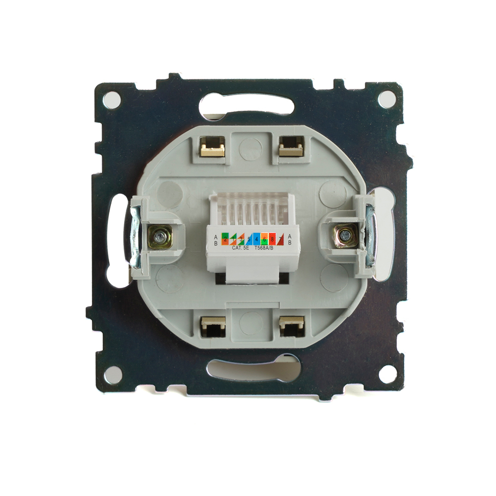 Розетка компьютерная 1-местная RJ-45 (механизм), STEKKER, GLS00-7107-08, серия Катрин, золото 49227