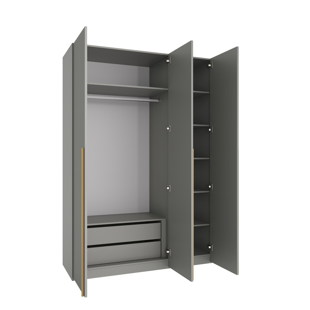 Шкаф для одежды, шкаф, Аляска, серый