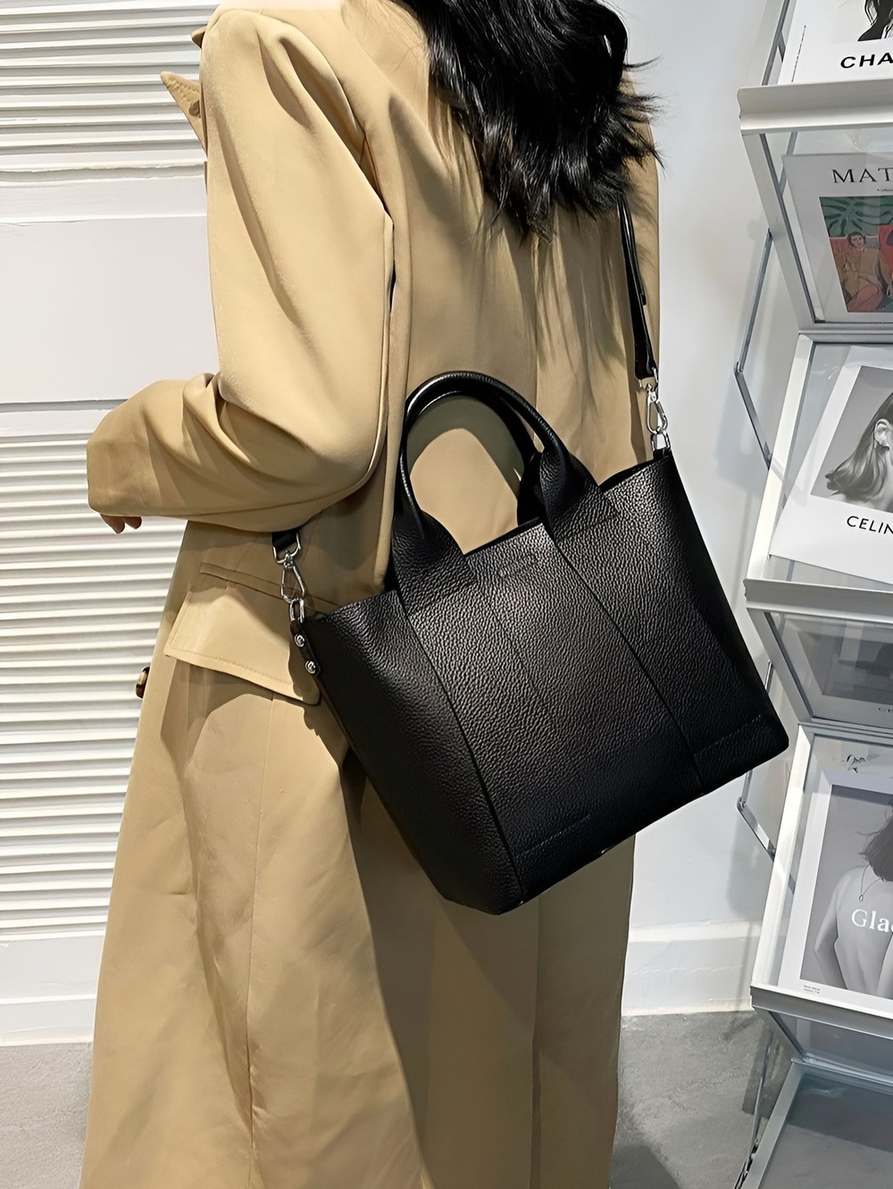 женская сумка на плечо из натуральной кожи