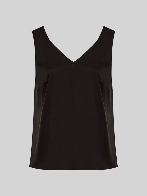 Топ двухслойный на широких бретелях, черный