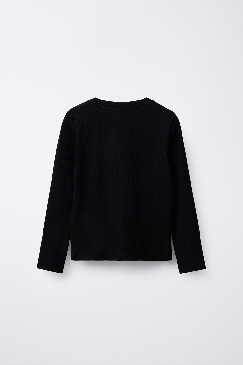 ZARA ОДНОТОННАЯ ФУТБОЛКА В РУБЧИК, ЧЕРНЫЙ