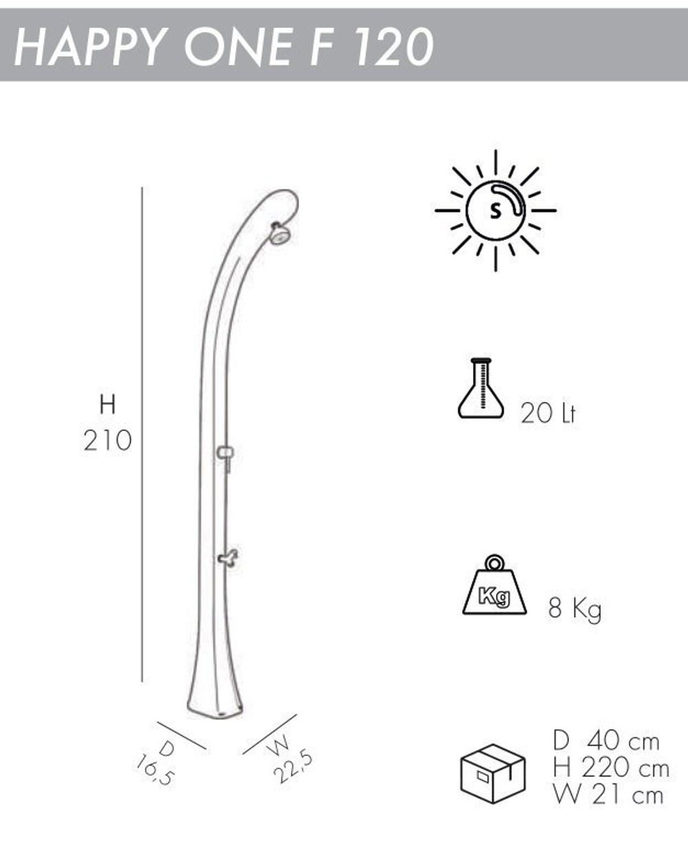 Душ солнечный Arkema Happy One F 120, фиолетовый