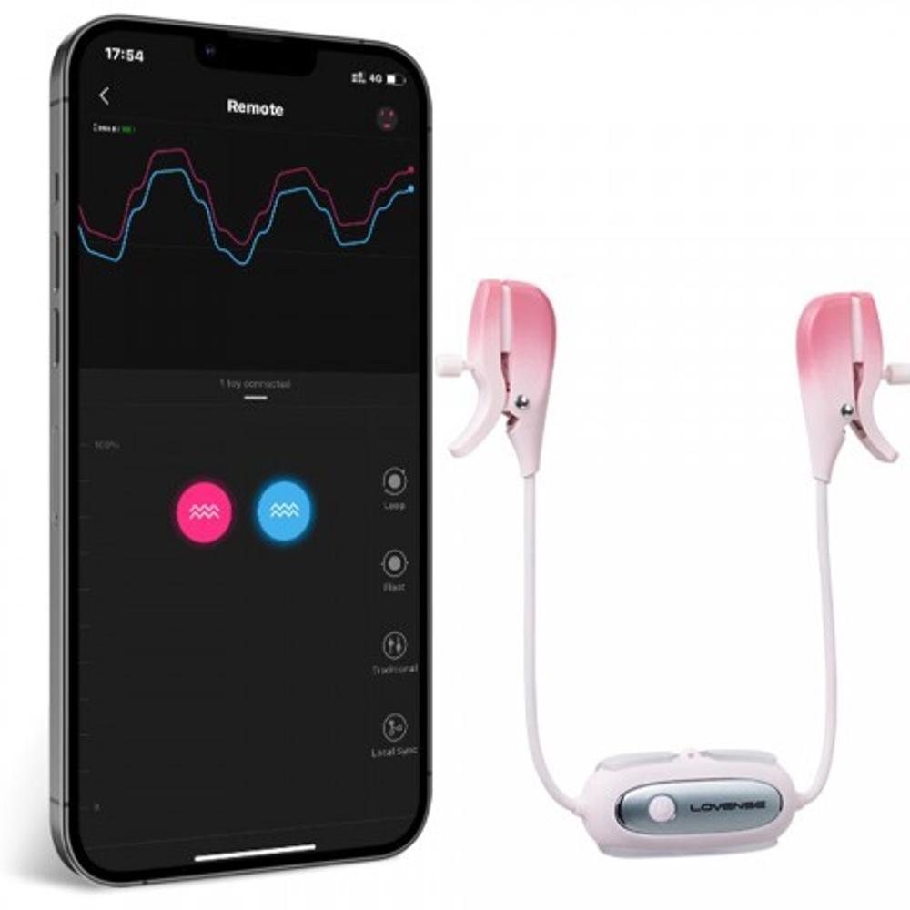 Вибрирующие зажимы для сосков Gemini LOVENSE (управление через приложение)