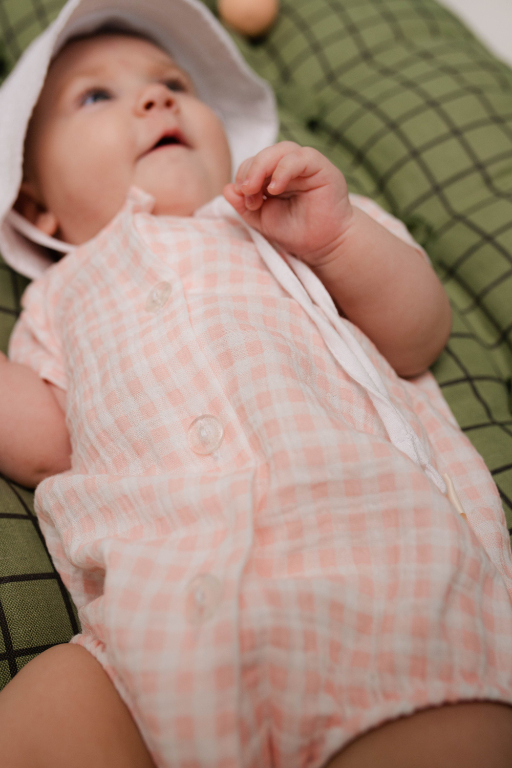 Боди из муслина (клетка розовая)