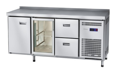 Стол холодильный Abat СХС-70-02 (2 ящика, 1 дверь-стекло, 1 дверь, борт)