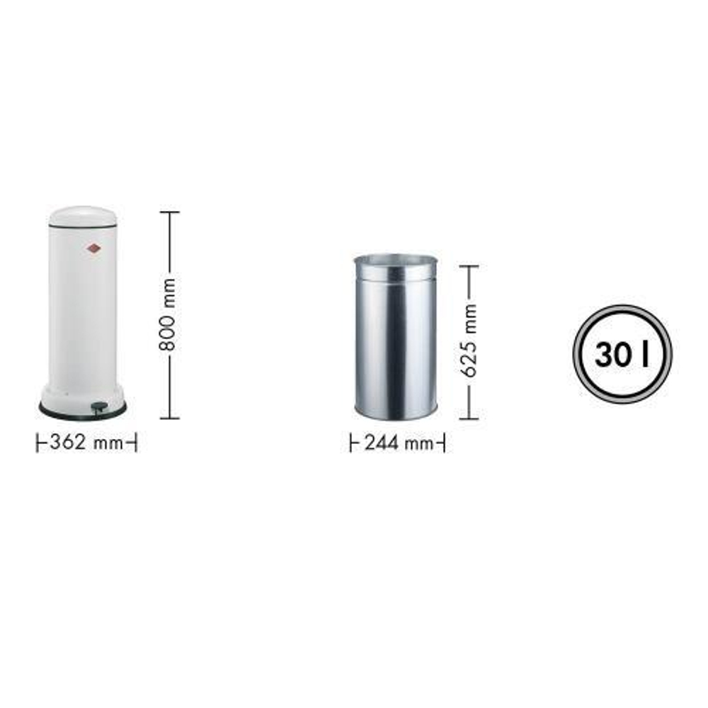 Ведро для мусора 30л Wesco Big Baseboy матовый песок