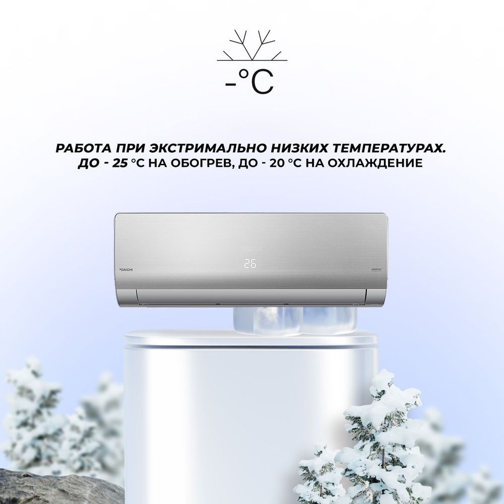 Тепловой насос инверторный Daichi UNIque UNI25AVQS1R/UNI25FVS1R, для помещения до 25 кв.м.
