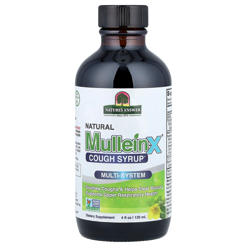 Nature's Answer, Natural Mullein-X®, сироп от кашля, мультисистемный, 120 мл (4 жидк. унции)