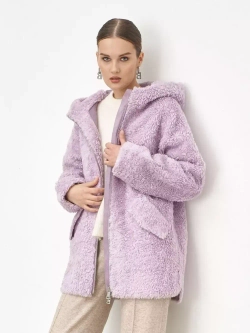 Шуба из шерсти чебурашка тедди, розовая, SilverFox