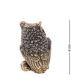 Народные промыслы AM-1866 Фигурка «Филин на пне» (латунь, янтарь)