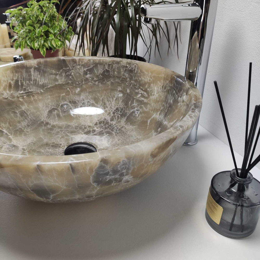 Раковина из оникса Bowl Grey Medium TinLip BO-60908 45*45*17