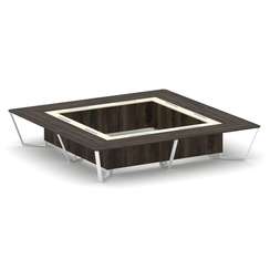 Steel Meet Стол переговорный квадратный KMK-PR.B.SP-20K2 Дуб Мали/Ваниль Глянец/Металл Белый 4000*40