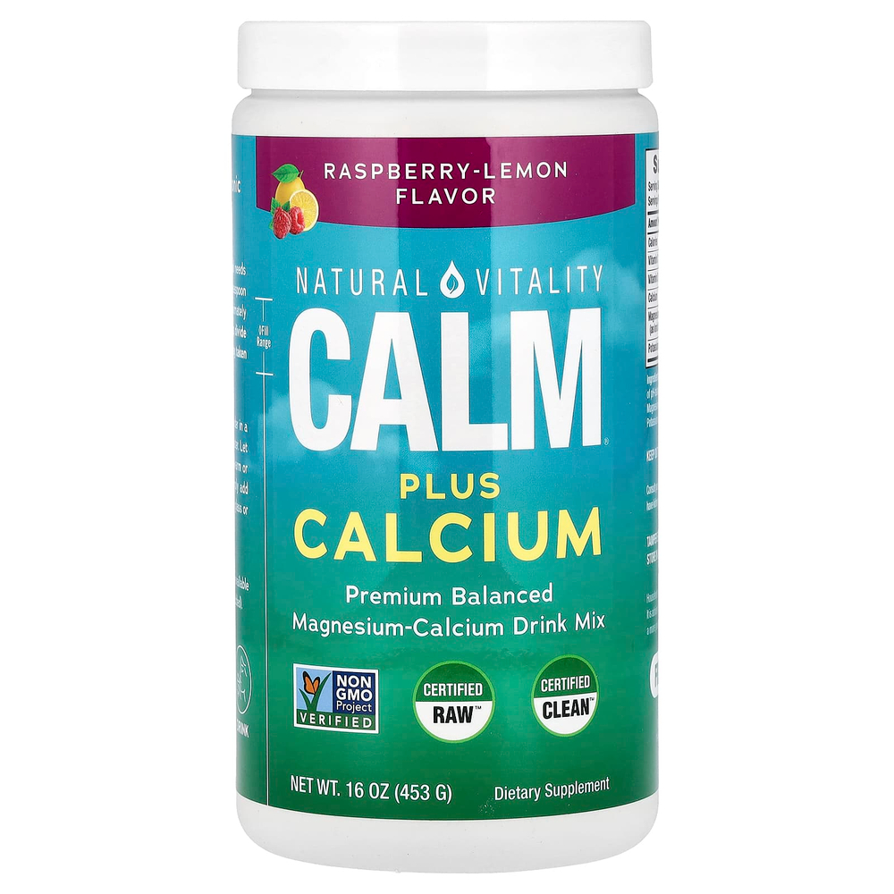 Natural Vitality, Natural Calm Plus Calcium со вкусом малины и лимона, 454 г (16 унций)