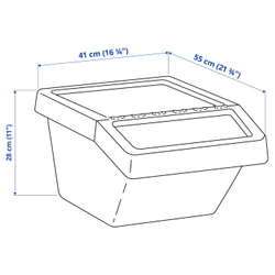 IKEA SORTERA  (ИКЕА СОРТЕРА)  -  Корзина для разделения отходов, белая, 37 л