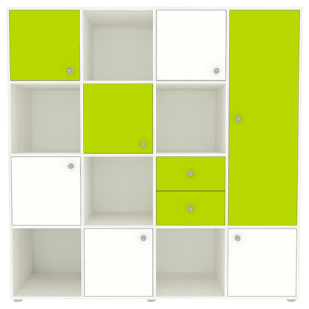 Стеллаж КарИВи Джери 2 Белое Дерево Лайм, Белый