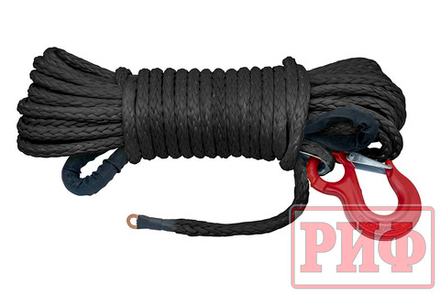 Трос для лебёдки синтетический 11 мм/25 м черный (готовый) РИФ