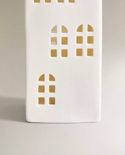 ZARA HOME КЕРАМИЧЕСКИЙ ОРНАМЕНТ В ФОРМЕ ДОМИКА НА РОЖДЕСТВЕНСКУЮ ТЕМАТИКУ