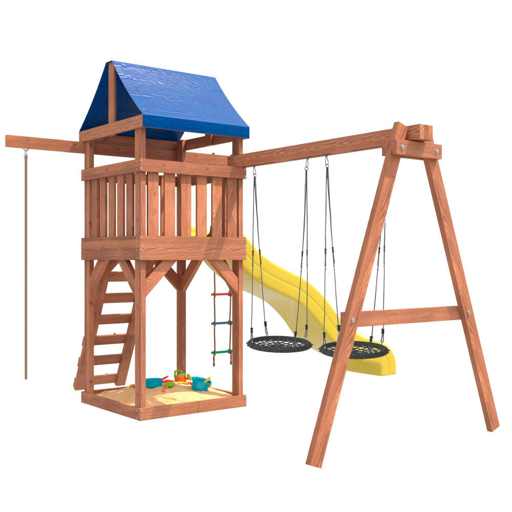 Детская площадка с качелями гнездо 60 см IgroWoods для улицы и дачи