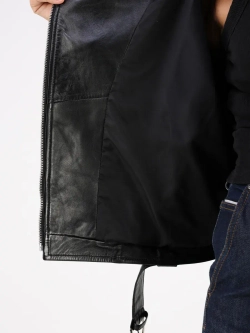 Кожаная куртка демисезонная косуха оверсайз