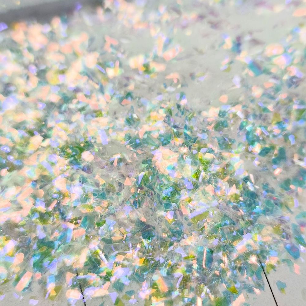 Хлопья белый хамелеон MixSomi-18 для дизайна ногтей, маникюра, бодиарта, макияжа...