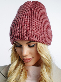 Шапка вязаная "Fishka" Брусника