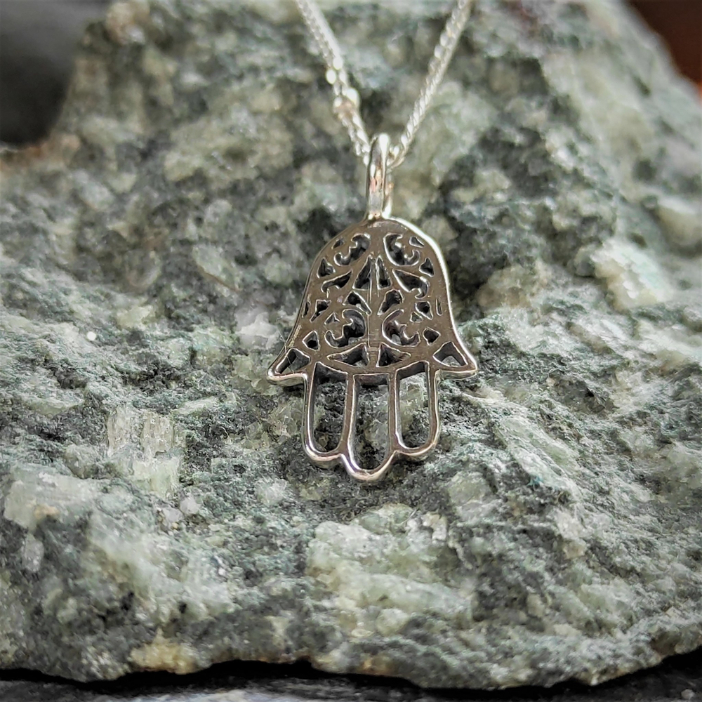 Подвеска ХАМСА с цепочкой, серебро