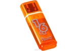 Флеш-накопитель Smartbuy Glossy series 16GB Orange, оранжевый