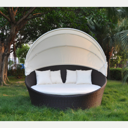Шезлонг-диван круглый из искусственного ротанга
