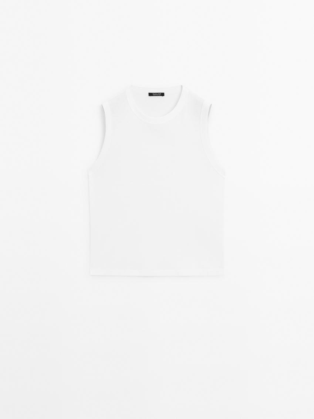 Massimo Dutti Футболка из 100% хлопка без рукавов, белый