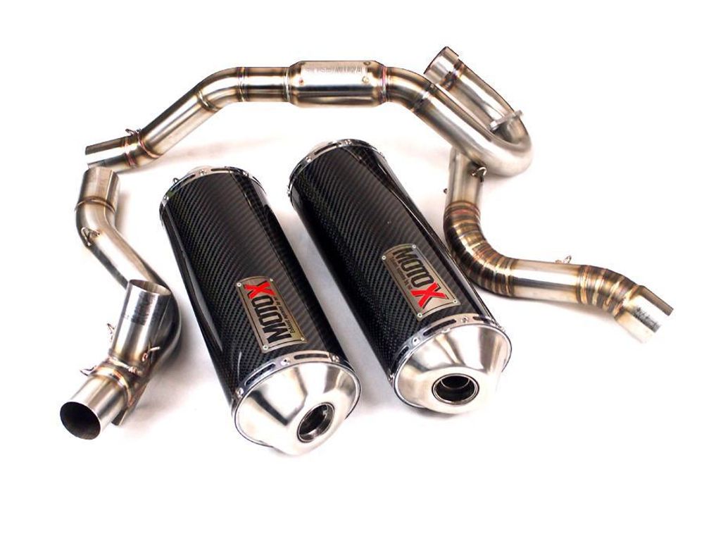 Full Exhaust System for Honda CRF250L-M-Rally (2012-2020). Made in Thailand. MOTO-X Twin Carbon