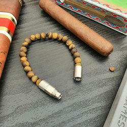 Браслет с пробойником для сигар "CONNOISSEUR" MATTE TIGER EYE 8mm