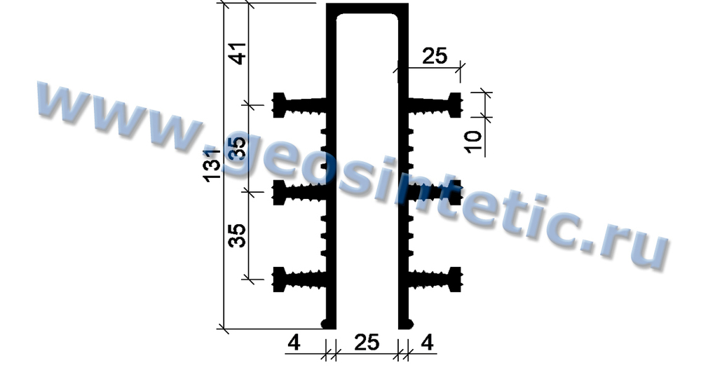 Гидрошпонка АКВАСТОП ДЗ-130/25-6/25 (резиновая EPDM) Гидроизоляционная шпонка деформационная защитная ТУ 5772-001-58093526-11, м.п.