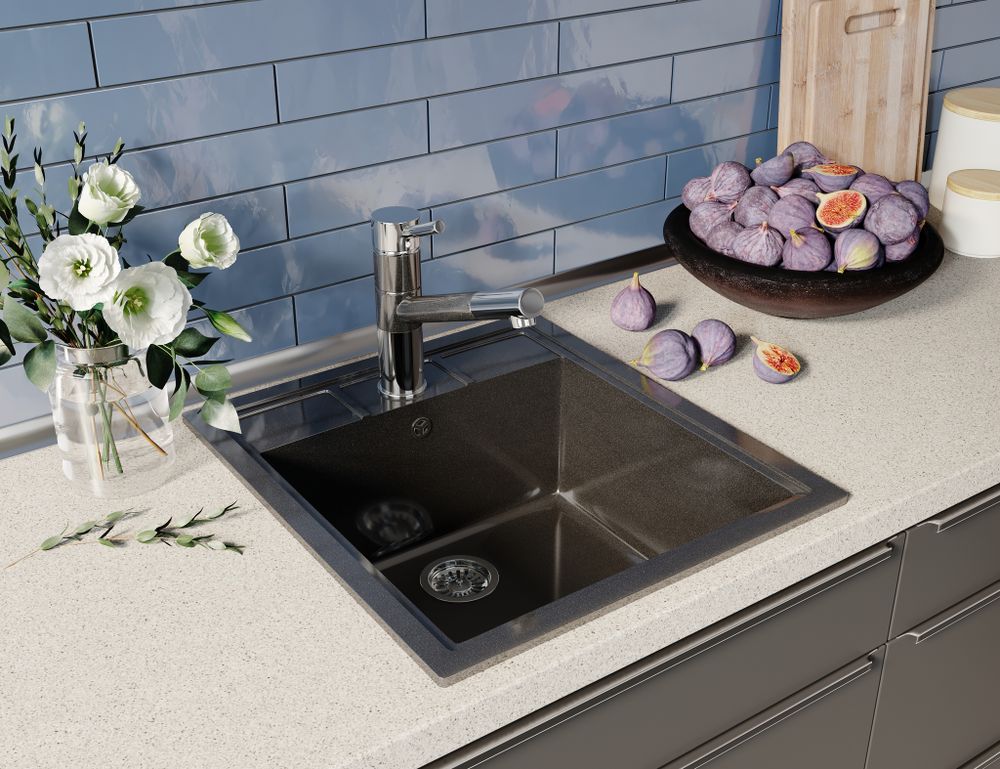 Мойка каменная S-10 глянец (Sim Gran), Белый крап