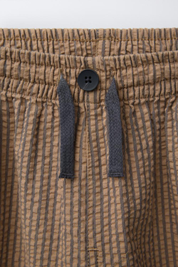 ZARA БРЮКИ BAGGY ИЗ РЕЛЬЕФНОЙ ТКАНИ В ПОЛОСКУ, РЫЖЕВАТО-КОРИЧНЕВЫЙ