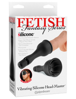 Насадка на головку с вибрацией и сосущим эффектом Vibrating Silicone Head-Master (10 режимов ) (Цвет: черный)
