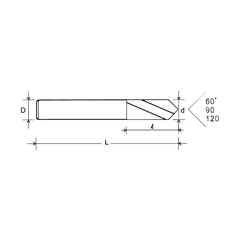 Сверло центровочное твердосплавная 16 мм VM2NCA-160-060 55HRC