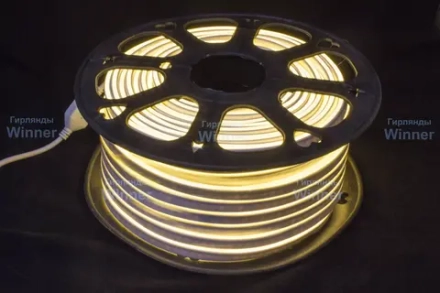 Гибкий Неон двухсторонний 7*15 мм., теплые белые LED лампы 120 шт на 1 м, бухта 50 м, Winner (052.50.15.120WW)